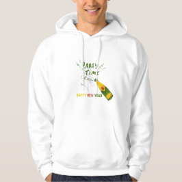 Party Time – Happy New Year Champagne Illustration Hoodie