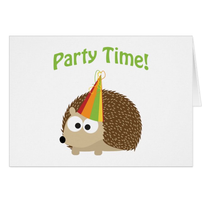 Party Time! Hedgehog OBS Kort (Framsidan Horizontal)