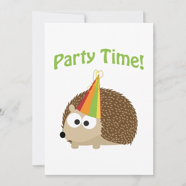 Party Time! Hedgehog Party-inbjudan Inbjudningar (Framsida)