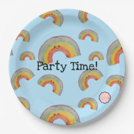 Party Time! Kawaii Watercolor Rainbow