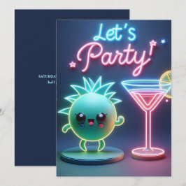 Party Time Neon Grönt Inbjudningar