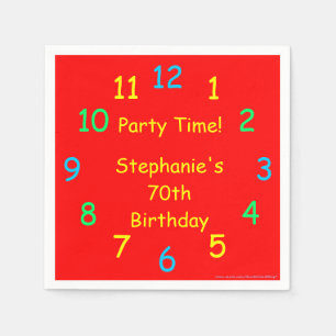 Party Time Papper Napkins, 70:e födelsedagen, Red Pappersservett