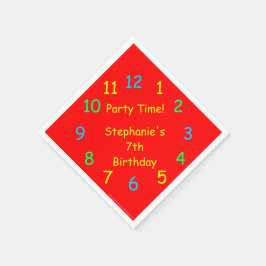 Party Time Papper Napkins, 7:e Birthday, Red Pappersservett