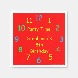 Party Time Papper Napkins, 8th Birthday, Red, Kids Pappersservett