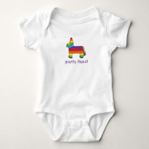 Party Time Rainbow Birthday Donkey Piñata Fiesta Tee