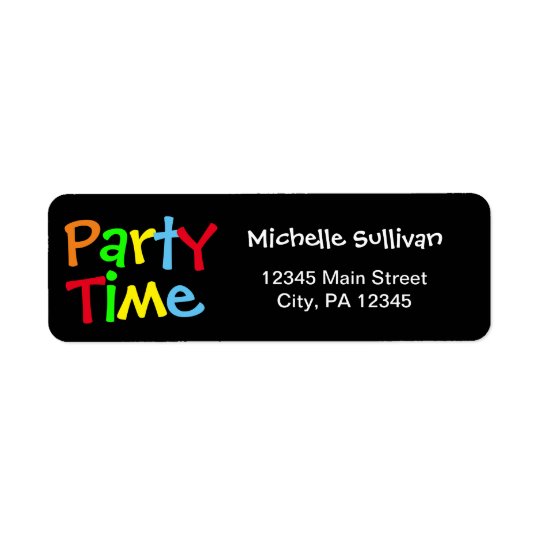 Party Time Returadress Etikett