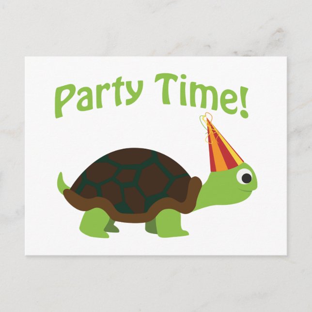 Party Time! Turtle Inbjudan Vykort (Framsida)