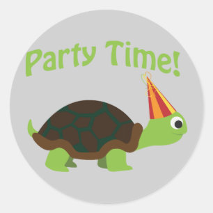 Party Time! Turtle Runt Klistermärke