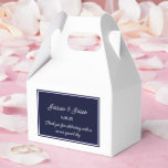 Party Treat Box Presentaskar<br><div class="desc">Partiets faväruta visas i en elegant marin blå och vit färg. Anpassa det här objektet och ändra exempeltexten till din egen. Tips! Lägg till dina underbara behandlingar och lägg till lite festligt band.</div>