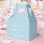 Party Treat Box Presentaskar<br><div class="desc">Partiets favoritruta visas i en elegant blå dimma färg. Anpassa det här objektet och ändra exempeltexten till din egen. Tips! Lägg till dina underbara behandlingar och lägg till lite festligt band.</div>