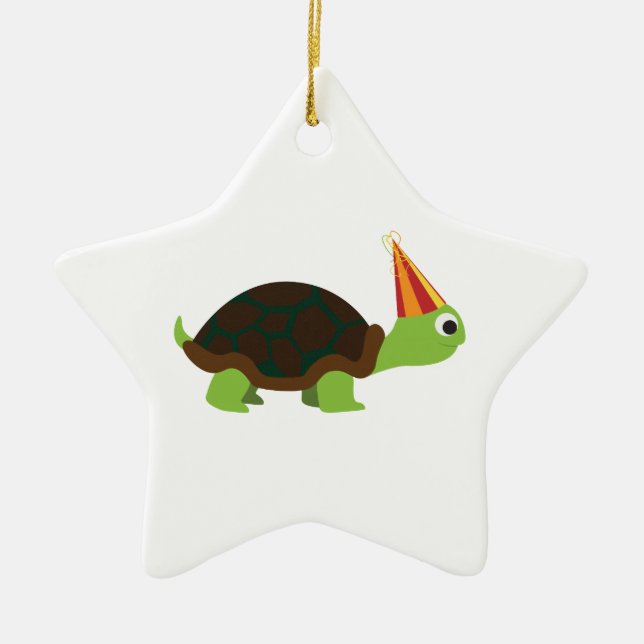 Party Turtle Julgransprydnad Keramik (Framsidan)