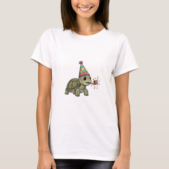 Party Turtle's Birthday Bash T Shirt (Framsida)