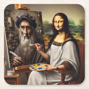 Party Underlägg: Mona da Vinci Underlägg Papper Kvadrat