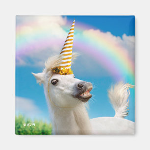 Party Unicorns häst och regnbåge Magnet