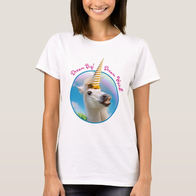 Party Unicorns häst och regnbåge T Shirt (Framsida)