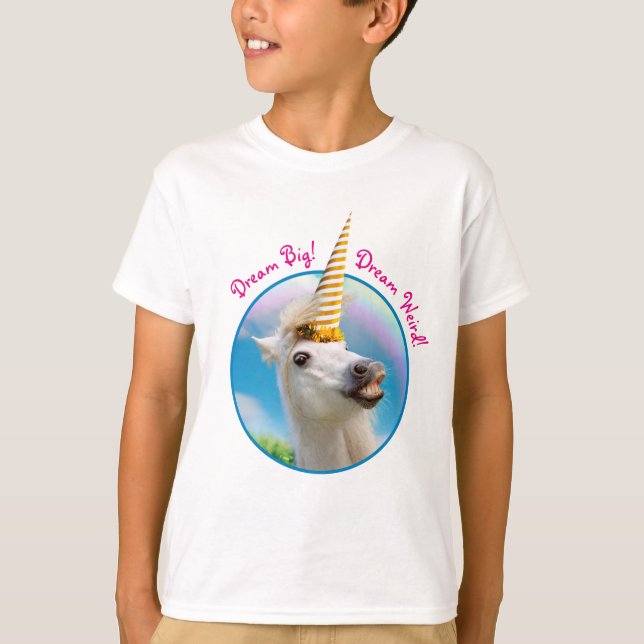 Party Unicorns häst och regnbåge T Shirt (Framsida)