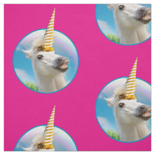 Party Unicorns häst och regnbåge Tyg