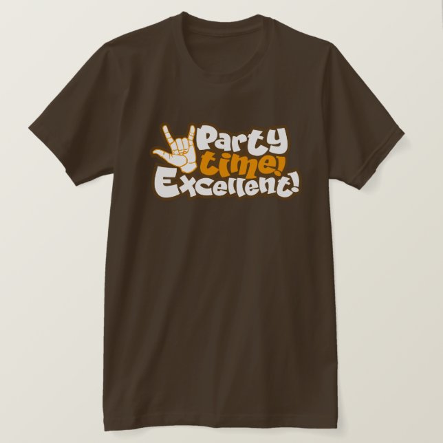 Party! Utmärkt! Retro 90s offerttypografi T-shirt (Design framsida)