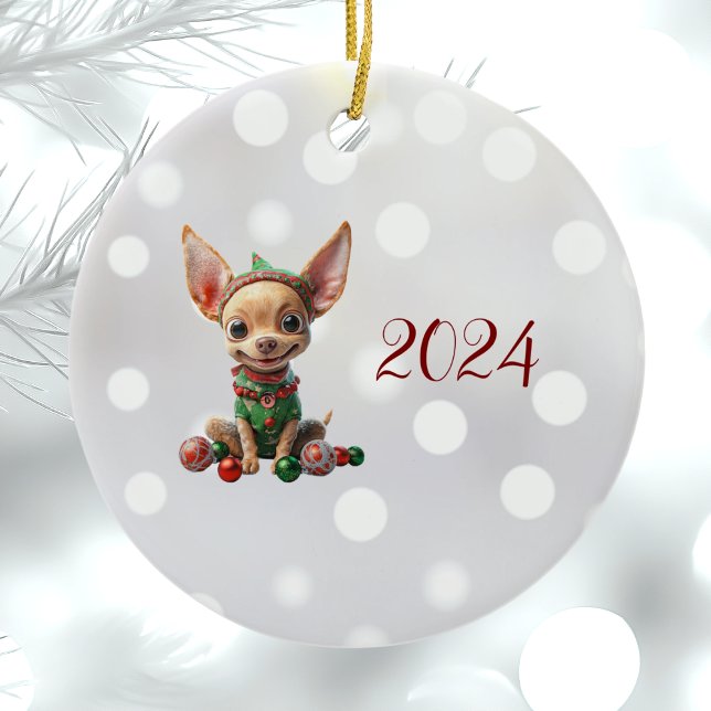 Party Valp jul Elf Ceramic Ornament (Skapare uppladdad)