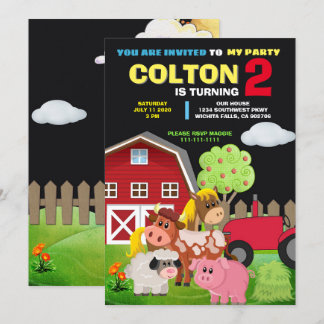 PARTY VID ANBUDET FÖR JORDBRUKSBIRTHDAY INBJUDNINGAR