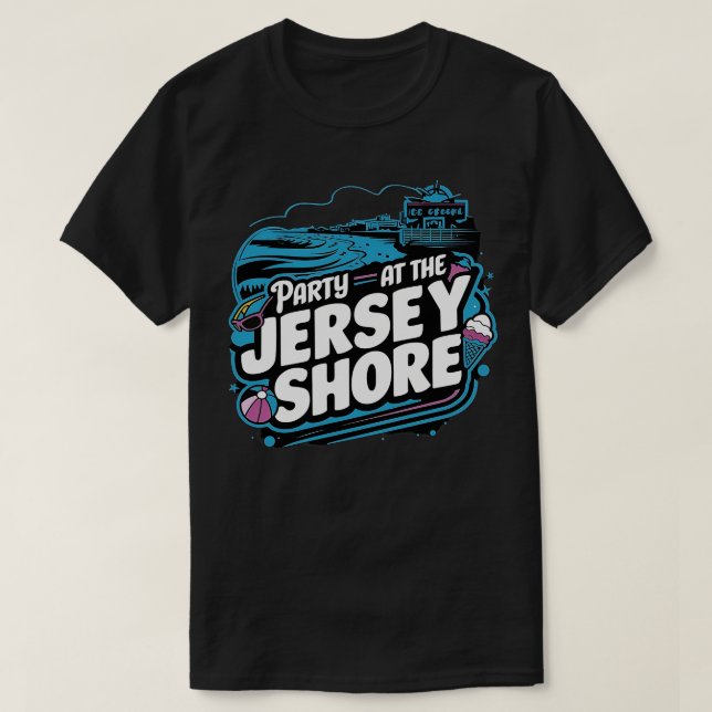 Party vid Jersey Shore T Shirt (Design framsida)