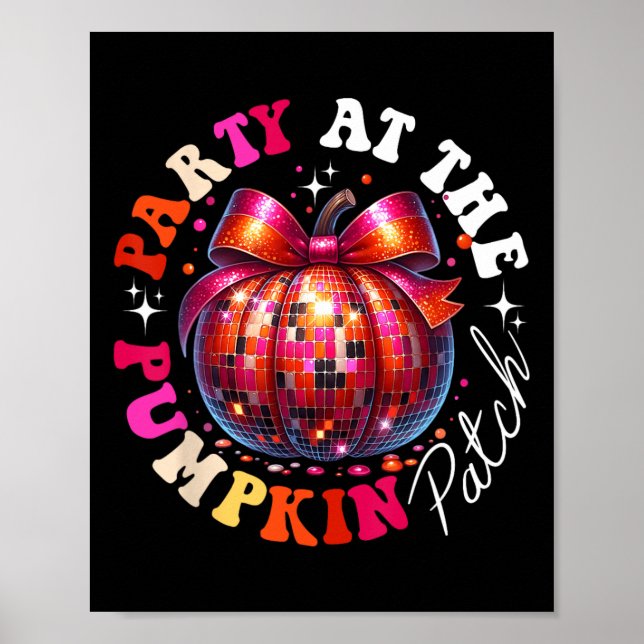 Party vid Pumpkin Patch Disco Pumpkin Fall Autu Poster (Framsidan)