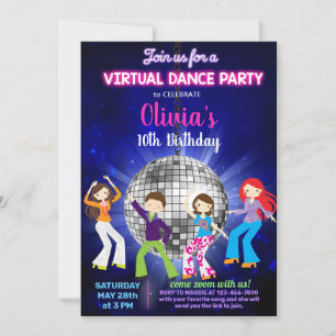 Party, virtuell dans party. inbjudningar