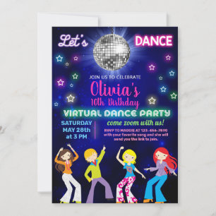 Party, virtuell dans party. inbjudningar