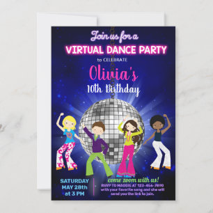 Party, virtuell dans party. inbjudningar