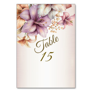 Party Watercolor Boho Rosa Flowers Elegant Bordsnummer