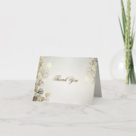 Party Watercolor Golden Eucalyptus Foliage Shiny Tack Kort