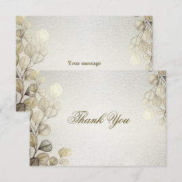 Party Watercolor Golden Eucalyptus Foliage Shiny Tack Kort