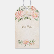 Party Watercolor Peach White Flowers Elegant