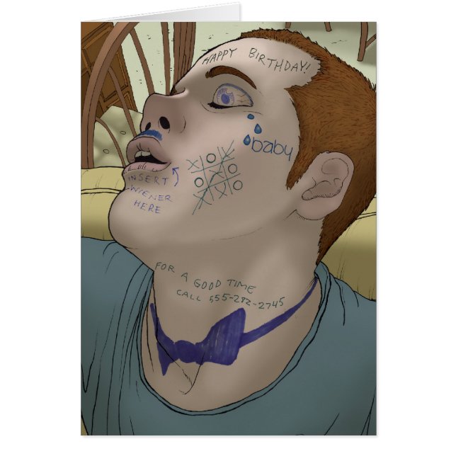 Partyansikte Hälsningskort (Framsidan)