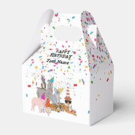 Partyering av djur - djur vid Födelsedagsfesten Presentaskar