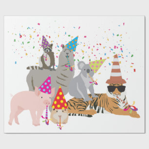 Partyering av djur - friska djur med Party Presentpapper