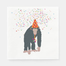 Partyeringsdjur med apa och schimpans som har en P Pappersservett