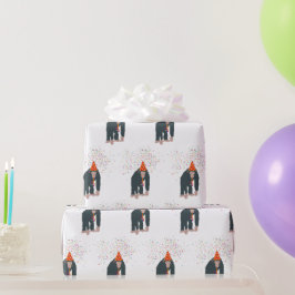 Partyeringsdjur med apa och schimpans som har en P Presentpapper