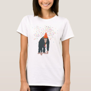 Partyeringsdjur med apa och schimpans som har en P T Shirt