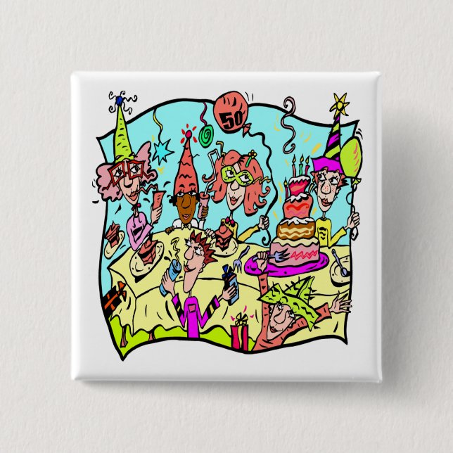 Partyet besegrar 50th födelsedaggåvor knapp (Framsida)