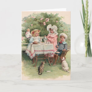 Partyet för VictorianbarnTea noterar kortet Kort