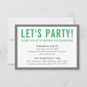 PARTYFIRANDE INFO modern djärv pojke grå grön Inbjudningar