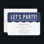 PARTYFIRANDE INFO modern vågig fet navyblå Inbjudningar<br><div class="desc">av kat massard >>> www.simplysweetPAPERIE.com <<< Enkel design för dina PARTYKORT - för att matcha dina huvudinbjudningar. Gillar designen, men vill se några ändringar - ett annat färgschema, produkt, lägg till ett foto eller anpassat för en annan tillställning - inga problem, kontakta mig bara, KAT@SIMPLYSWEETPAPERIE.COM Jag är glad att hjälpa...</div>