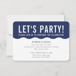 PARTYFIRANDE INFO modern vågig fet navyblå Inbjudningar