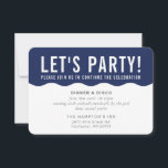 PARTYFIRANDE INFO modern vågig fet stil marinblå Inbjudningar<br><div class="desc">av kat massard >>> www.simplysweetPAPERIE.com <<< Enkel design för dina PARTYKORT - för att matcha dina huvudinbjudningar. Älskar du designen, men vill se några ändringar - ett annat färgschema, produkt, lägg till ett foto eller anpassa för en annan tillställning - inget problem, kontakta mig bara, KAT@SIMPLYSWEETPAPERIE.COM Jag hjälper dig gärna!...</div>