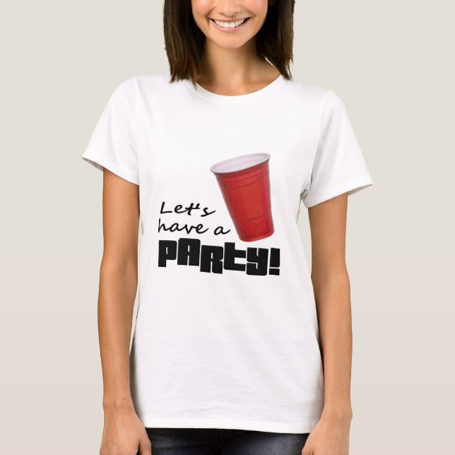 Partyflicka - rolig röd dricka kopptanktop tee (Framsida)