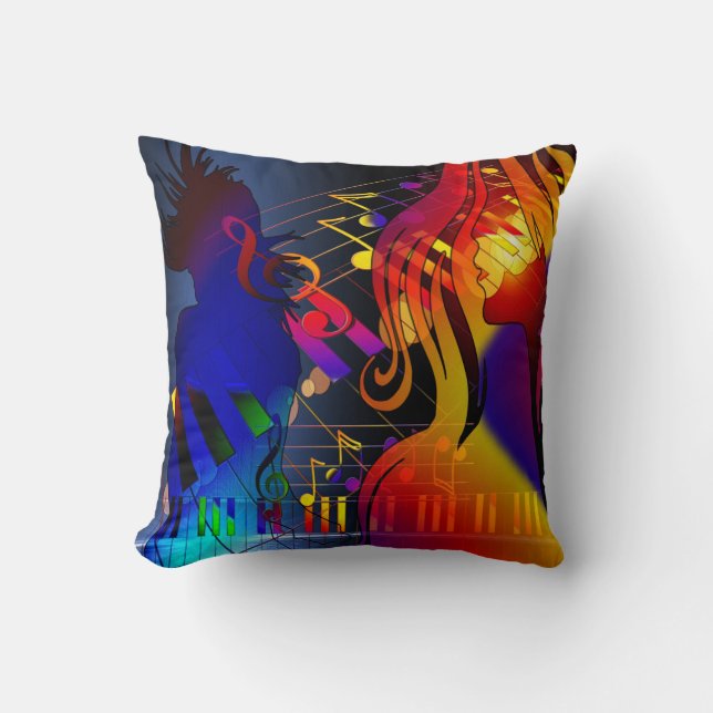 Partyflickan med musik kudder kudde (Framsida)