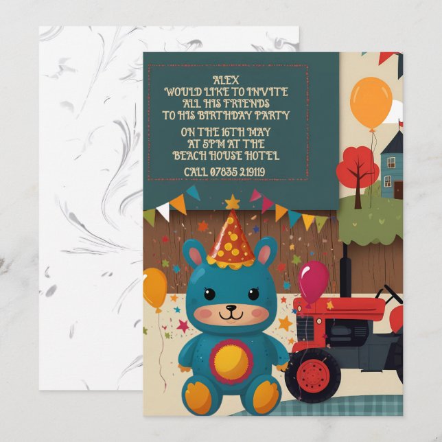 Partygästlistor Inbjudningar (Fram/baksida)