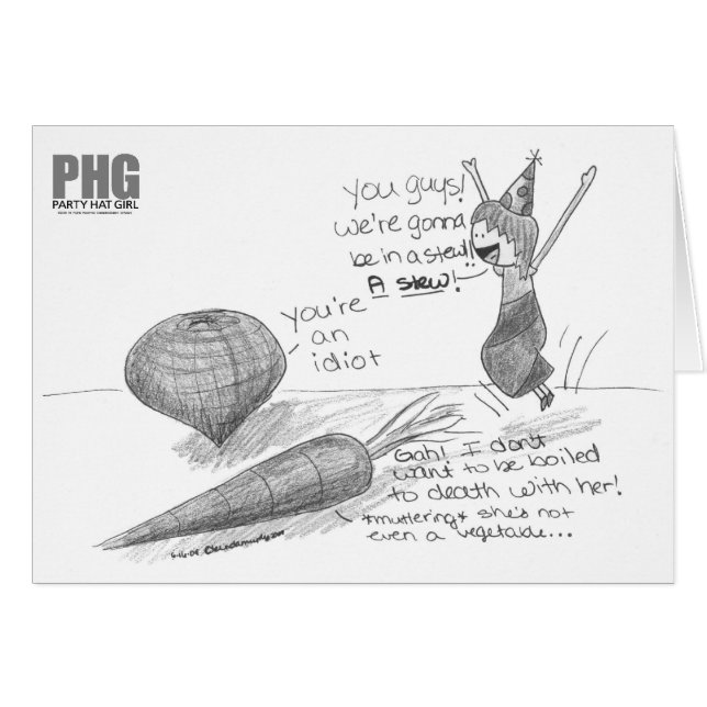 Partyhattflicka --Vi går att vara i en Stew? Hälsningskort (Framsidan Horizontal)