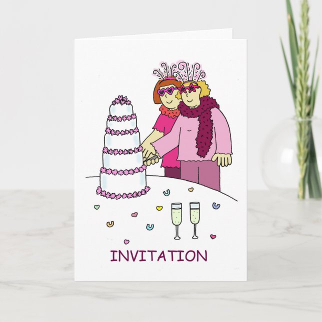 Partyinbjudan, lesbiskar i skraj Outfits. Inbjudan (Framsida)